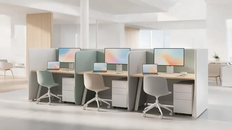Small modern office with a few workstations